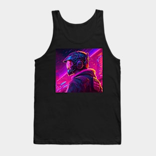 Cyberpunk synthwave halo astronaut explorer Tank Top